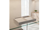 Soft Jewelry Organizer Tray Divided Velvet Jewelry Tray Gray Drawer Insert Space-Saving for Closet