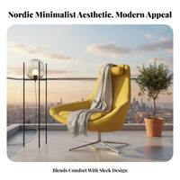 Sail Design Rotating Chair Nordic and Theme Single Sofa Soft Padded Padding Sculptural for-Male for Adults, Homeowners