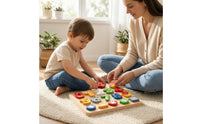 Preschool Wooden Puzzle with Animal Faces Child-Centered Math Puzzle Screennon-Digital Math Learning Board Colorful for Preschoolers, Kids