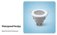 Zinc Alloy Construction LED Lamp Bracket Waterproof Ceiling Lamp Mounting Frame Adjustable Angle for Bathroom, Hotel, Retail Shop