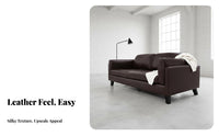 Nordic design Black 3-Seater Sofa Small Space space-efficient Upholstered Sofa Set Modern Design Living Room Seating Comfy for Apartment Dwellers, Office Professionals, Business Owners, Coffee Shop, Reception Area, Bedroom