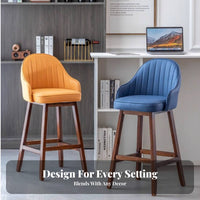 Upholstered High Stool with Backrest Minimalist Design Counter Chair Padded Seat