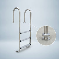 Stainless Steel Pool Ladder Non-Slip Pool Ladder with Handrails Screw-On