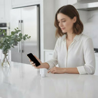Compact Smart Plug with Power Monitoring Glossy WiFi Plug with Push Button Stable Connectivity Outlet for Homeowners