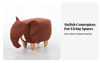 Elephant-Shaped Ottoman creature Design Padded Footrest Non-Slip Feet for Bedroom