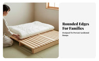 Japanese aesthetic Lowelevation Bed Frame No Headboard Slatted Floor Bed Frame Minimalist Design Mattress Foundation Moistureresistant for Guesthouse Owners, Minimalists, Apartment Dwellers, traditional mat platform Room, Modern Home