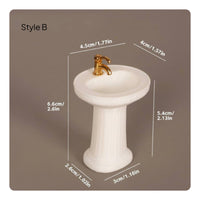 Dollhouse Bathroom Sink Display Piece Miniature Washbasin Realistic Details