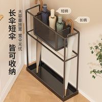 Metal Umbrella Stand with Drainage, 2-Tier, White