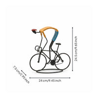 Cycle Statue Vintage Design Abstract Bike Sculpture Colorful Accents Metal Cycle Decor for Entryway