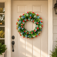 Artificial Flower Wreath, Wreath, Entrance, Wall Hanging, Green, Plastic, Colorful, Eucalyptus Wreath, Door Decoration