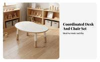 Sturdy Adjustable Peanut Table Set Rounded Edges Height Adjustable Activity Table Ergonomic Design Kids Study Desk and Chair Wipe-Clean Surface for Toddlers, Preschoolers, Kindergarten, Playroom, Nursery, Classroom