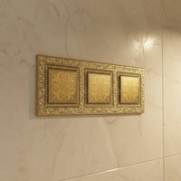 Brass Socket with USB Decorative Carved Frame UK Plug Wall Socket