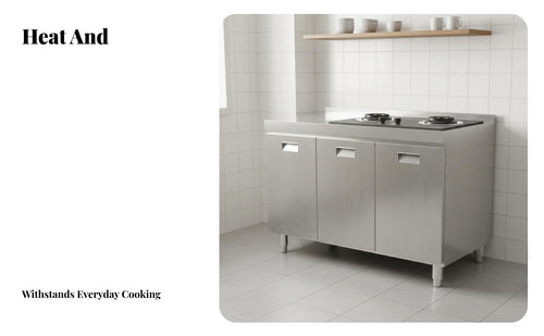 Anti-Rust Stainless Steel Kitchen Cabinet Waterproof Metal Kitchen Storage Cabinet Easy to Clean Freestanding Metal Cupboard Heavy-Duty Construction for Small Apartment Dwellers, Homeowners, Pantry, Utility Room, Garage, Bathroom