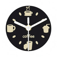 Coffee-Themed Timepiece Round Fridge Clock High Contrast Display Timepiece
