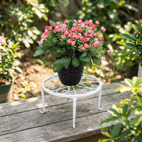 Plant Stand for Single Potted Flowers, Metal Plant Stands Indoor and Outdoor Metal Pot Holder, Small Plant Pot Stand Indoor, 24x24x13cm Size
