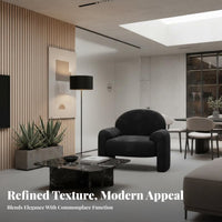 Upholstered Club Chair Modern Minimalist Design Rounded Accent Chair Soft Upholstery Luxurious Padding Ing for Reception Area