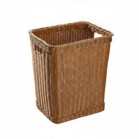Square Woven Basket Reinforced Edges Deep Storage Basket Open & Household Organizer