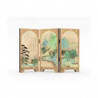 Chinese-Style Screen Decoration Retro Three-Panel Divider Hinged for Study