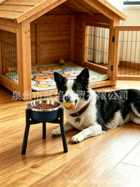 Adjustable Dog Bowl Stand for Large Dogs, Raised Pet Food and Water Bowl Holder, Iron