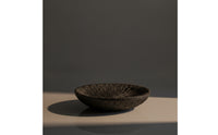 Tray with Carbonized Finish Textured Irregular Oval Bowl Wooden for Entryway