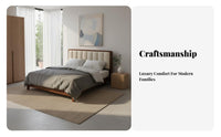 Nordic and design & design Upholstered top pieceboard Bedstead Modern Design Bed Frame Flush perimeter Bedroom Furniture Sturdy Construction for partners, property owners, Renters, Guest Room, Home, Apartment