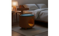 Wooden Cat Nest Stool Closed Warm Feline Retreat Stool Bed 2-in-1 for Living Room