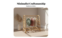 Arched Rattan Clothes Rail Freestanding Garment Stand Hand-Woven Bohemian Decor for Parents, Nursery, Guesthouse, Retail shop