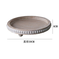 French Vintage Wooden Bead Tray Round Storage Tray