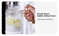 Drop-Spill-Resistant-Resistant-Spill-Resistant-Resistant Spout Glass Pitcher with Lid and Handle Easy to Clean Vintage Glass Pitcher