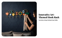 Multi Hook Wall Hanger No-Tool Installation Wall Mounted Coat Rack Easy to Install Metal Multi-Hook Hanger for Hallway
