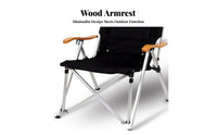 Portable Highspine Recliner Reclining Function Folding Seat Hard Armrests