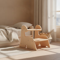 Dinosaur Step Stool Easy to Assemble Wooden Climbing Stool Snagless Furniture for Kids, Children, Lavatory, Kitchen, Bedroom