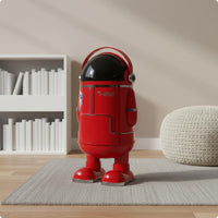 Astronaut Trash Can Flip Lid Astronaut Bin High Gloss Finish for Bedroom, Kids