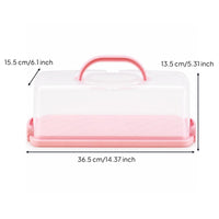 Rounded Edges Bakery Container Carry Handle Roll Cake Box for Portable Serving