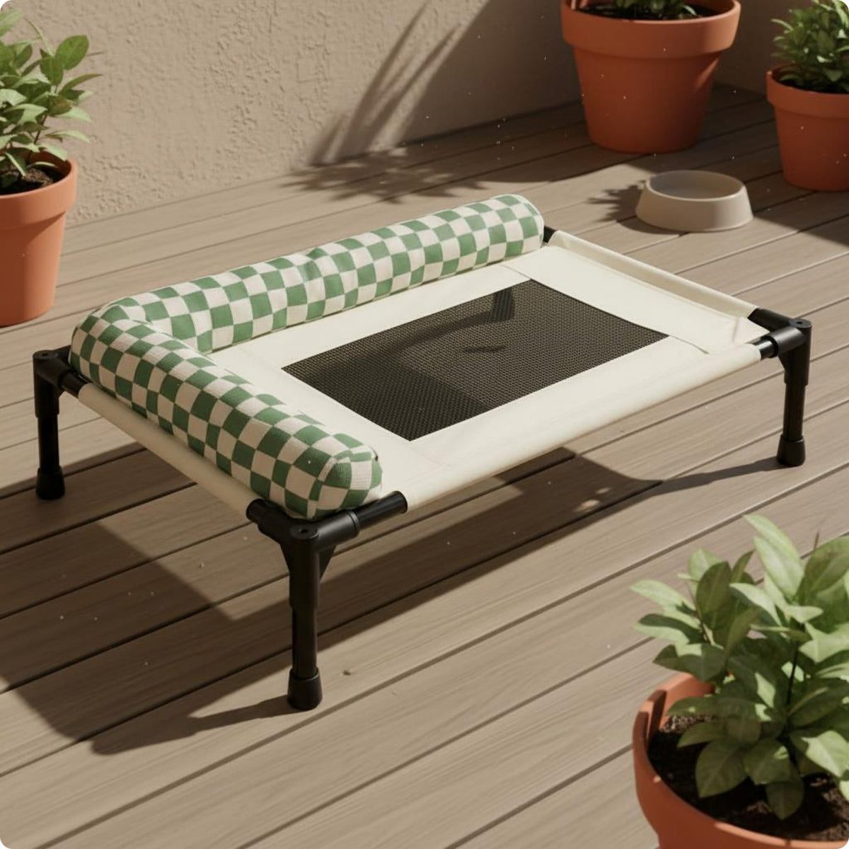 Raised Mesh Pet Bed Elevated the Floor Cooling Pet Cot Sturdy Frame for Indoor
