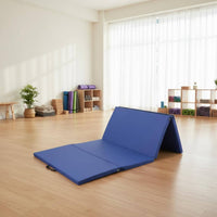 Foldable Design 4-Panel Tumbling Mat Non-Slip Surface Folding Gymnastics Mat Wear-Resistant Portable Exercise Pad Shock Absorbent for Home, Gym