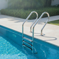 Stainless Steel Split Pool Ladder Polished Pool Ladder with Handrails Long-Lasting Sturdy for in-Ground Pools