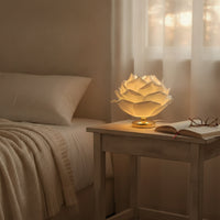 Lotus Lamp Warm Glow Lamp with Petal Shade Ambient Sculptural for Bedside, Bedroom