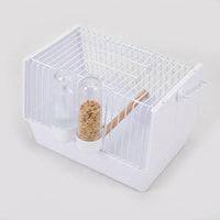 Bird Carrier Avian Carrier Cage with Standing Perch, Wire Cage for Parrot Parakeet, Portable Carrier with Handle for Small Pet Outings