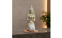 Thai Kneeling Maiden Figurine Welcome Gift Praying Lady Sculpture Resin Craft