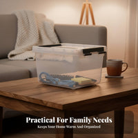 Clear Penduringic Box with Lid Stackable Household Storage particleresistant for Families
