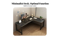 L-Shaped Desk with Hutch Integrated Shelving Office Furniture Space-Saving Ample Storage for Students, ptiers