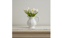 Fluted Flower Pitcher Elegant Design Decorative Jug with Handle Retro Design