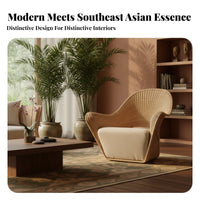 Woven Rope Lounge Chair Southeast Asian Design Woven Cocoon Chair Indoor and Outdoor Use Highsupport Design for Hoteliers