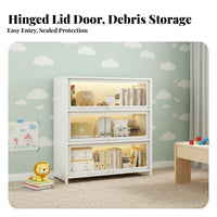 Dustproof Multi-Tier Cabinet with Doors Large Capacity Tall Cabinet with Shelves Sturdy Construction Bookshelf Closure for Book Lovers, Collectors, Hobbyists, Living Room, Study, Home Office, Bedroom