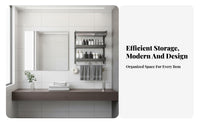 Drillno-Drill Installation 3-Tier Towel Rack with Bar Easy to Install Wall-Mounted Organizer with Shelves and Bar Space-Saving Design Bathroom Furniture Rust-Resistant for Apartment Dwellers, Homeowners, Families, Restroom, Shower Room, Spa, Gym