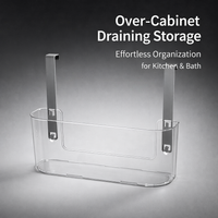 Kitchen Towel Rail and Hanging Rack for Over the Door Storage, Acrylic for Small Spaces and Students, Versatile Cupboard Hooks