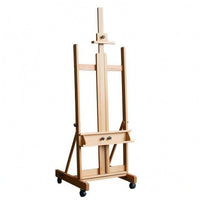 Rolling Wood Easel Foldable Rolling Easel Fits Large Canvas for Display Area