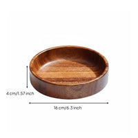 Walnut Wood Fruit Plate Elegant Wooden Fruit Bowl Large Capacity Vintage Wooden Serving Bowl for Parties