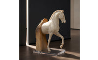Horse Sculpture with Acrylic Base Modern-Timeless Equine Sculpture Figurine for Lobby